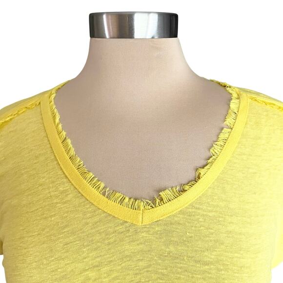 Tommy Bahama 100% Linen T-Shirt V-neck MicroFringe MED Summer Beachy Casual - Picture 3 of 8